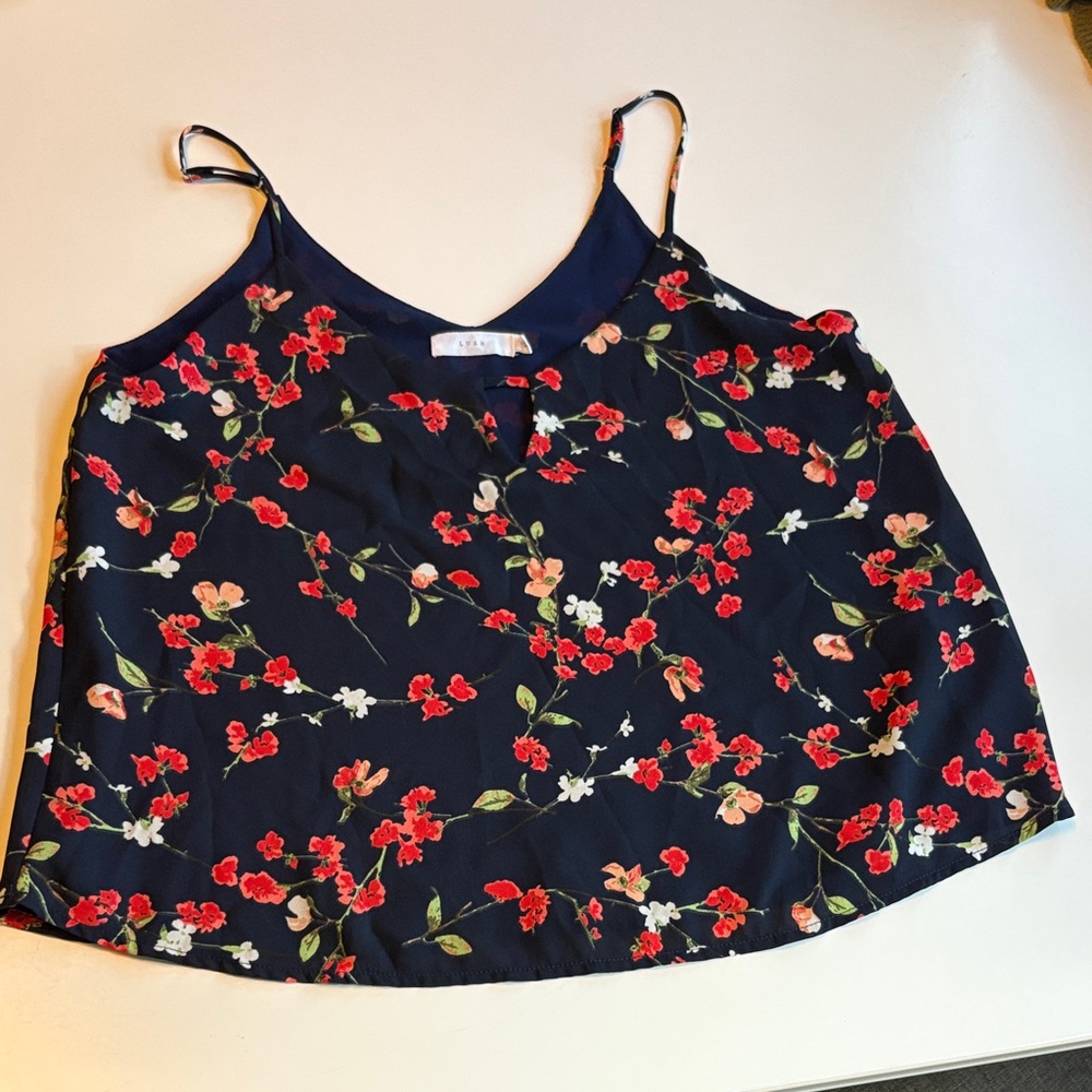 Lush Navy Floral Camisole Top